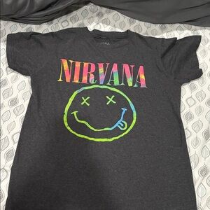 NIRVANA Tee - Multicolor on Charcoal